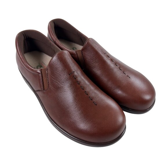 SAS Viva Slip On Comfort Walking Shoes Womens Size 7 1/2 WW Teak Leather NEW - Picture 6 of 8
